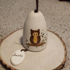 Sandstone Owl Design Hanging Chime